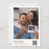 Baby Is Brewing Coffee Foto QR Code Shower Kaart (Achterkant)
