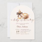 Baby Is Brewing Coffee Gender Neutral Baby Shower Kaart (Voorkant)