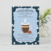 Baby is Brewing Coffee Gender Neutral Baby Shower Kaart (Staand voorkant)