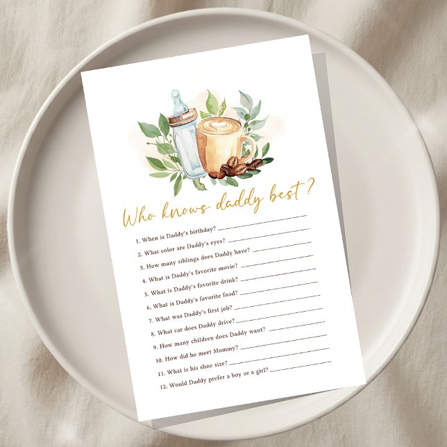 Baby is Brewing Coffee Shower Who knows Daddy Game (Creator heeft geüpload)