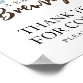 Baby is brewing coffee Thank you for coming Poster (Hoek)