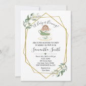 Baby is Brewing Easter Tea Greenery Shower Feestdagenkaart (Voorkant)