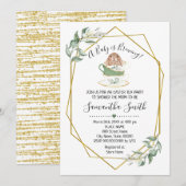 Baby is Brewing Easter Tea Greenery Shower Feestdagenkaart (Voorkant / Achterkant)