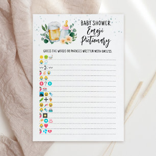 Baby Is Brewing Emoji Pictionary Spel Roze Kaart