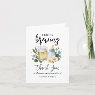 Baby Is Brewing Groene Baby Shower Bedankt