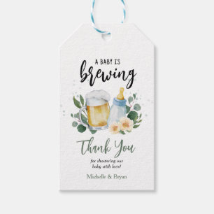 Baby Is Brewing Groene Baby Shower Bedankt  Cadeaulabel