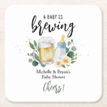 Baby Is Brewing Groene Baby Shower Cheers