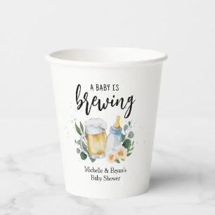 Baby Is Brewing Groene Baby Shower Cheers Papieren Bekers