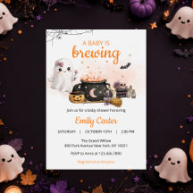Baby Is Brewing Halloween Oranje Baby Shower