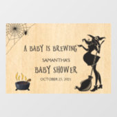Baby is Brewing Halloween Witch Baby shower Raamsticker (Vel)