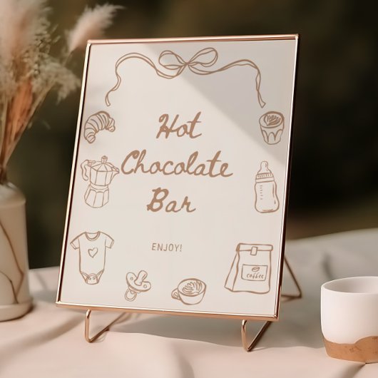 Baby is Brewing Hand Getekende Hot Chocolate Bar Poster