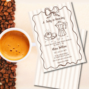 Baby is Brewing Hand Getekende Koffie Baby Shower Kaart