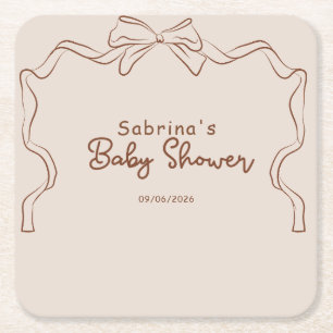 Baby is Brewing Hand Getekende Koffie Baby Shower Kartonnen Onderzetters