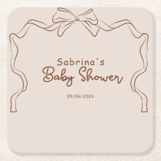 Baby is Brewing Hand Getekende Koffie Baby Shower Kartonnen Onderzetters