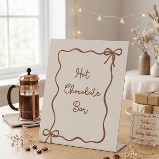 Baby is Brewing Hand Getekende Koffie Baby Shower Reclamebord Met Voetstuk