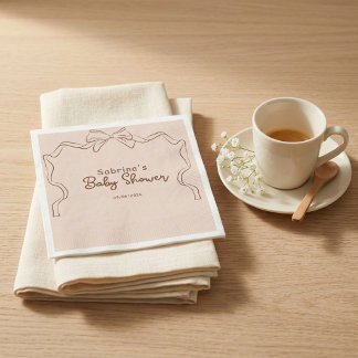 Baby is Brewing Hand Getekende Koffie Baby Shower Servet