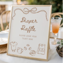 Baby is Brewing Hand Getekende Luiers Raffle Poster