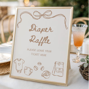 Baby is Brewing Hand Getekende Luiers Raffle Poster
