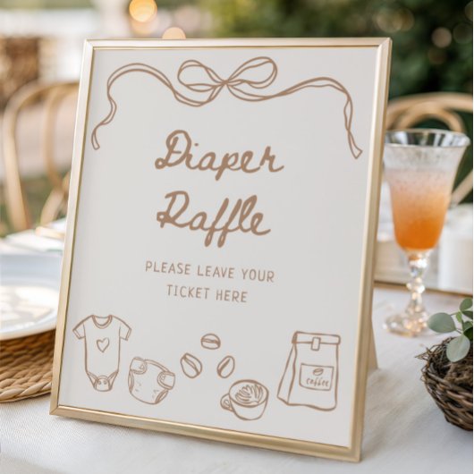 Baby is Brewing Hand Getekende Luiers Raffle Poster