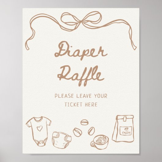 Baby is Brewing Hand Getekende Luiers Raffle Poster (Voorkant)