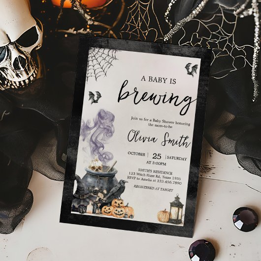 Baby is Brewing Heksenketel Baby Shower Kaart