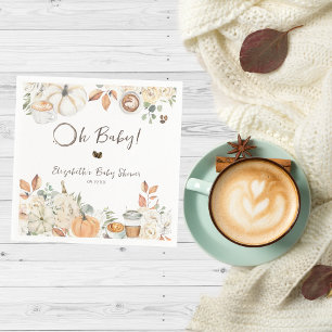 Baby is Brewing   Herfst Koffie Baby Shower Servet