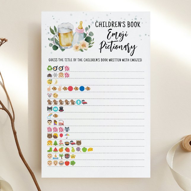 Baby Is Brewing Kinderboek Emoji Pictionary (Greenery and Beer Baby Brewing Baby Shower Children's book Emoji Pictionary Game)