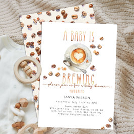 Baby Is Brewing Koffie Baby Shower | Bewerkbaar Kaart