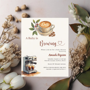 Baby is Brewing koffie Baby Shower uitnodiging