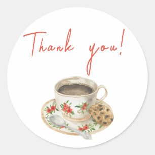 Baby is Brewing Koffie Dank je Ronde Sticker