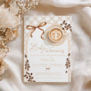 Baby Is Brewing Koffie Geslachtsneutrale Baby Show Kaart