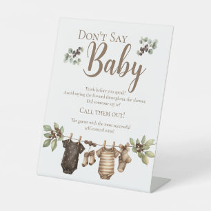 Baby is Brewing Koffie Zeg Niet Baby Spel Reclamebord Met Voetstuk