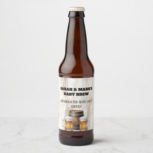 Baby is Brewing Landelijke Aangepaste Bierfles Eti Bier Etiket (Voorkant)