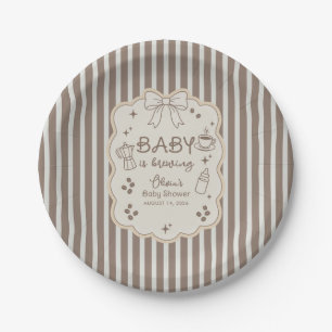 Baby is Brewing Latte Babyccino Koffie Baby Shower Papieren Bordje