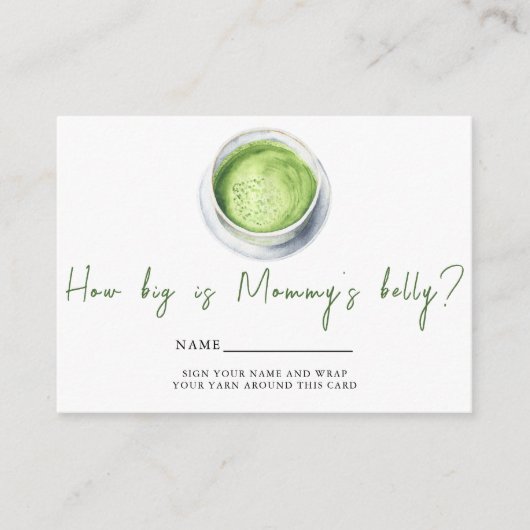 Baby is Brewing Matcha How big is mommy's belly Informatiekaartje (Voorkant)