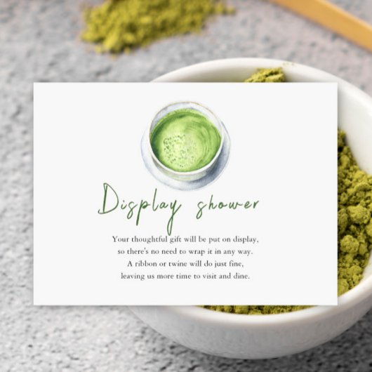 Baby is Brewing Matcha Tea Display shower Informatiekaartje