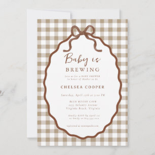 Baby is Brewing Neutrale Baby Shower Uitnodiging