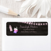 Baby Is Brewing Pink Baby Shower Return Address Etiket (Insitu)