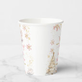 Baby Is Brewing Pink Winter Tea Party Baby Shower Papieren Bekers (Links)