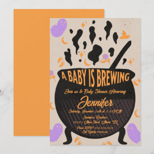 Baby is Brewing Retro Baby Shower Feest Kaart