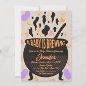 Baby is Brewing Retro Baby shower Party Kaart (Voorkant)