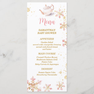Baby is brewing Roze Winter Thee Party Baby Shower Menu