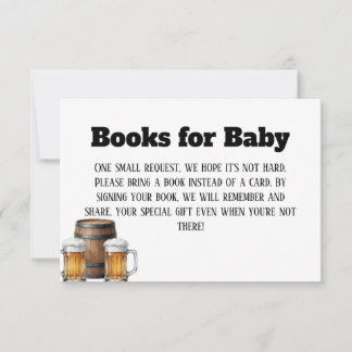 Baby is Brewing Rustic Bring a Book Baby Shower Bedankkaart
