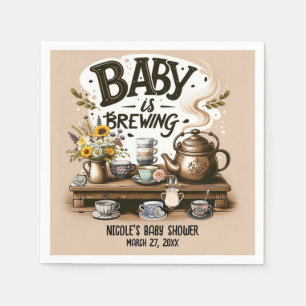 Baby is Brewing Rustieke Theeketel Perzik Douche Servet