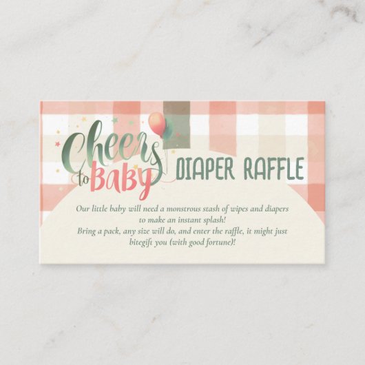 Baby is Brewing Sage Perzik Gingham Detail Kaarten (Voorkant)