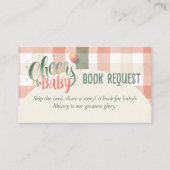 Baby is Brewing Salie Perzik Gingham Boeken voor B Informatiekaartje (Voorkant)