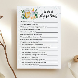 Baby Is Brewing Spel Nursery Rhyme Quiz Roze kaart