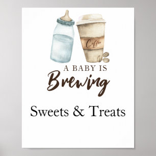 Baby is brewing Sweets en traktaties baby shower Poster