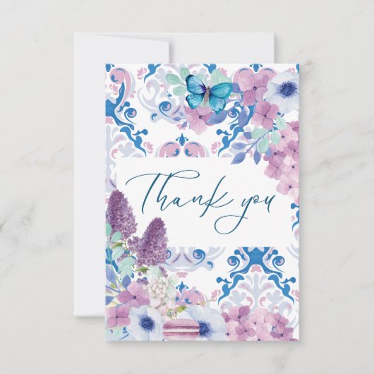 Baby is Brewing Tea party Baby shower Dank u Ca Bedankkaart (Voorkant)