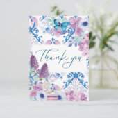 Baby is Brewing Tea party Baby shower Dank u Ca Bedankkaart (Staand voorkant)